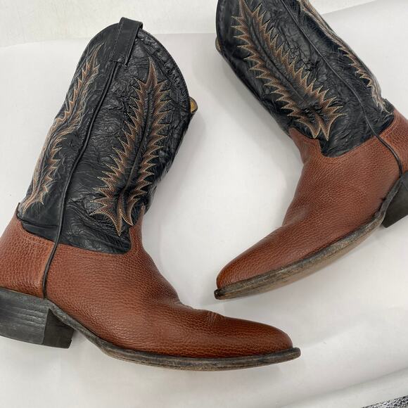 Tony Lama 12 brown black western leather cowboy boots main image 5